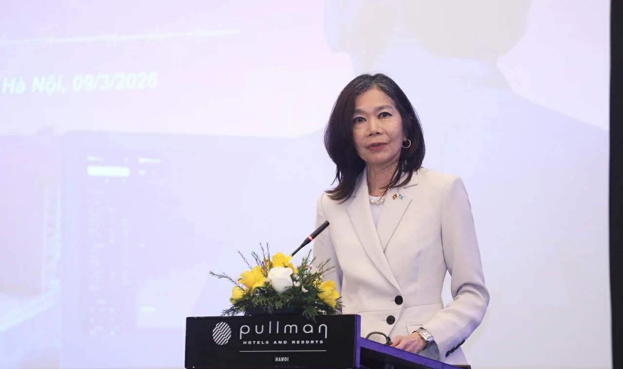 Điều phối viên thường trú Liên hợp quốc tại Việt Nam Pauline Tamesis phát biểu tại sự kiện. (Ảnh: Thành Long)