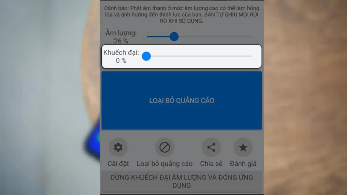 Để tăng âm lượng, chỉ cần kéo thanh trượt sang bên phải. 