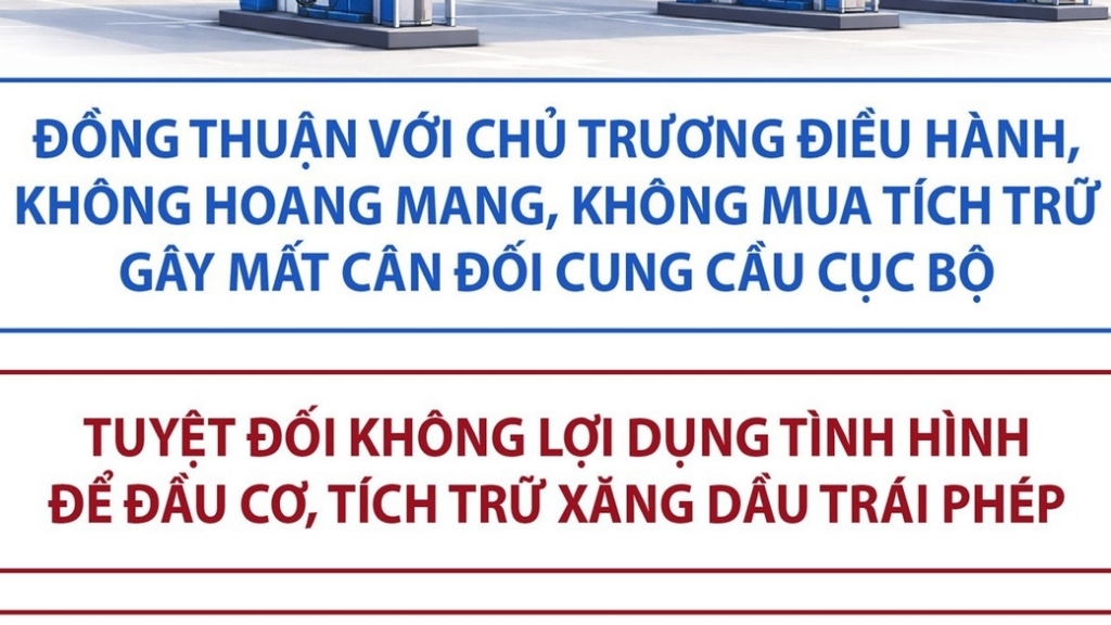 Không tích trữ, sử dụng xăng dầu tiết kiệm và hiệu quả