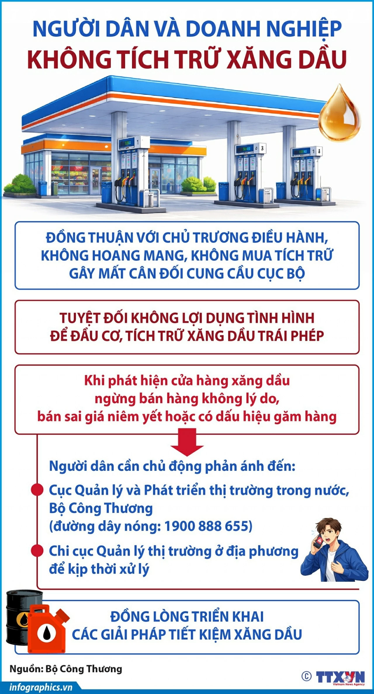 Không tích trữ, sử dụng xăng dầu tiết kiệm và hiệu quả Không tích trữ, sử dụng xăng dầu tiết kiệm và hiệu quả