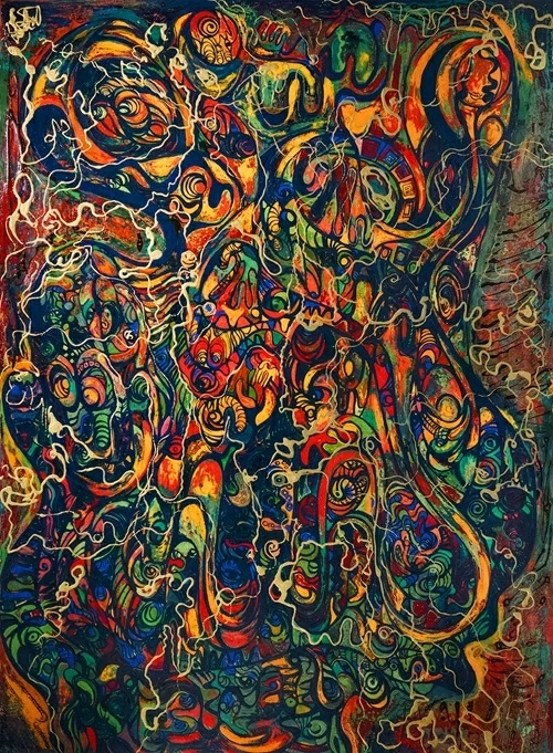 Đào Anh Thơ tái xuất với loạt tranh khổ lớn tại Triển lãm ‘Dòng chảy đột biến’ cùng cha Đào Anh Khánh