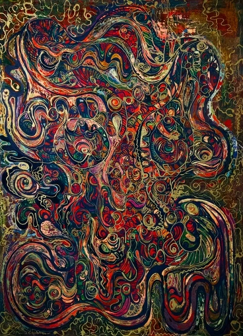 Đào Anh Thơ tái xuất với loạt tranh khổ lớn tại Triển lãm ‘Dòng chảy đột biến’ cùng cha Đào Anh Khánh