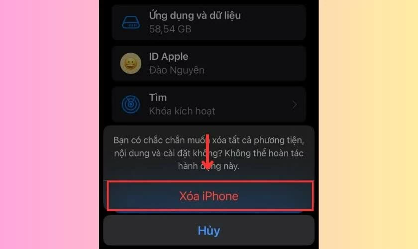 Sau đó, hệ thống sẽ hiển thị thông báo xác nhận. 