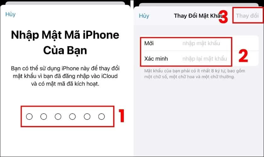Nhập mật khẩu mở khóa iPhone để xác thực.