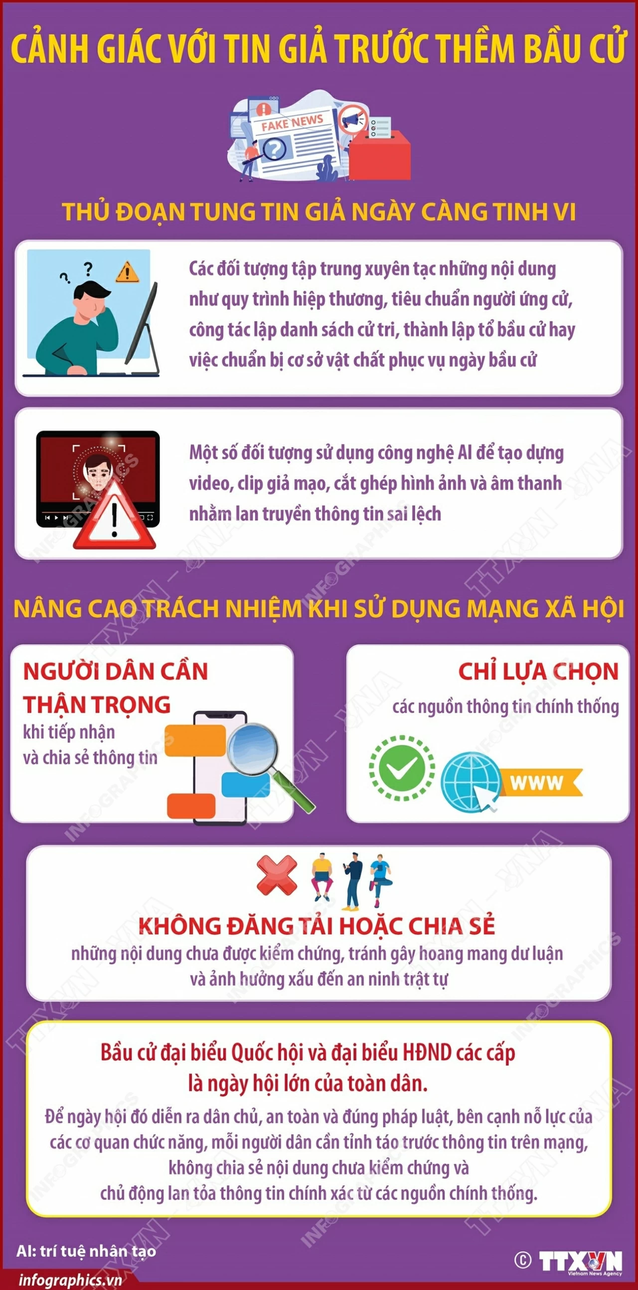 Cảnh giác với thông tin sai lệch về bầu cử trên mạng xã hội