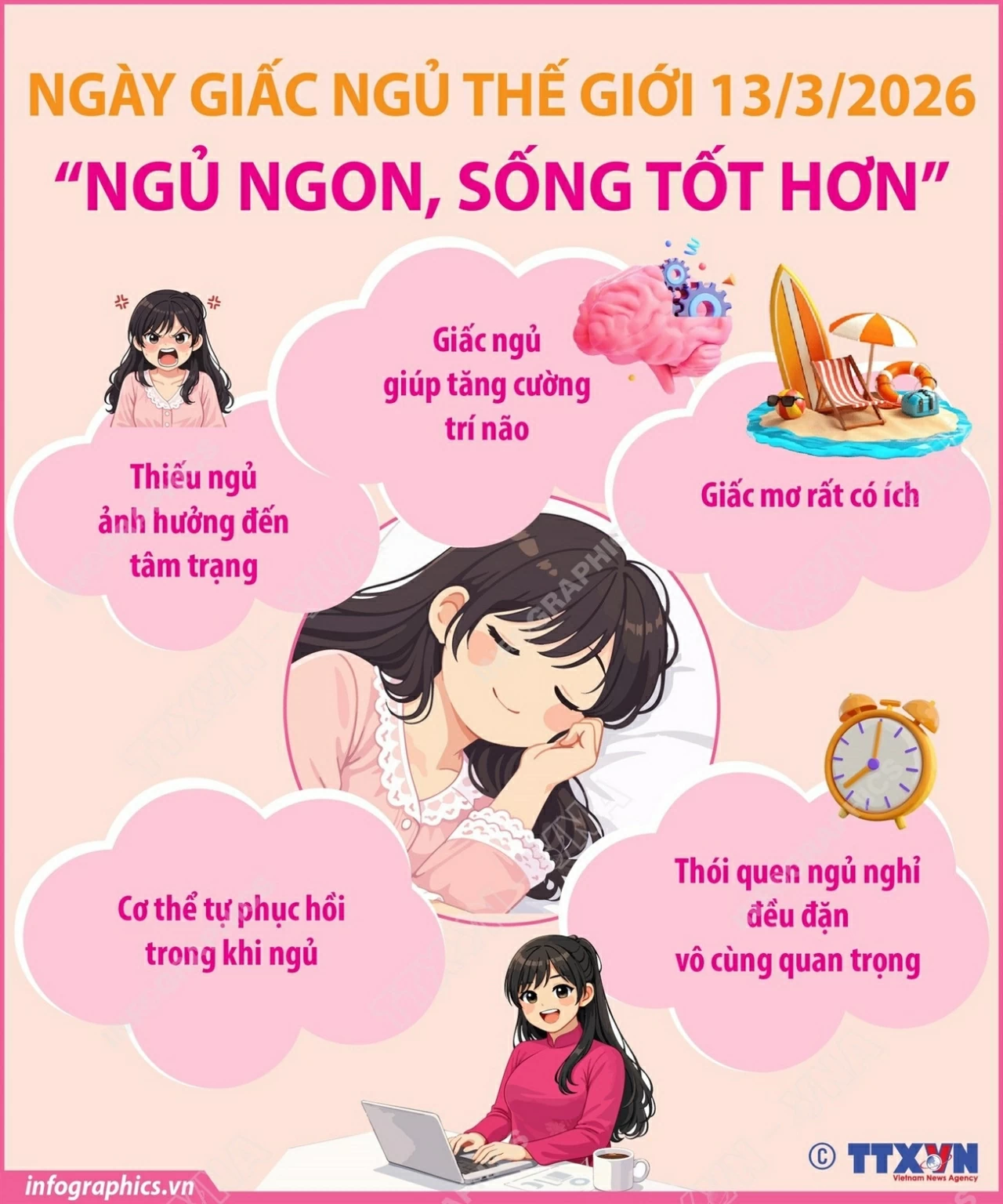 Ngày giấc ngủ thế giới 13/3: “Ngủ ngon, sống tốt hơn” Ngày giấc ngủ thế giới 13/3: “Ngủ ngon, sống tốt hơn”