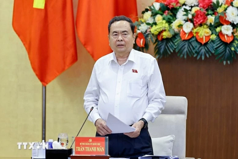 Chủ tịch Quốc hội Trần Thanh Mẫn phát biểu.