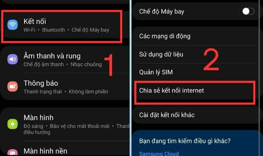 Mở Cài đặt trên điện thoại, sau đó chọn mục Kết nối.
