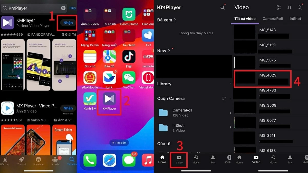 Sử dụng ứng dụng phát video của bên thứ ba.