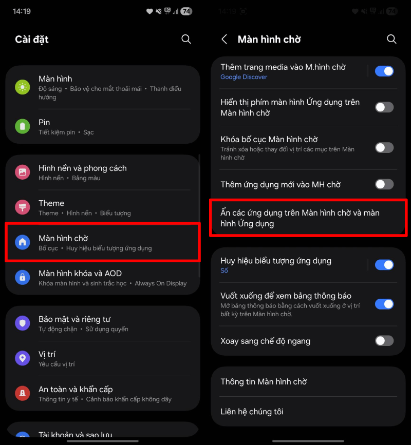 Mở Cài đặt trên điện thoại Samsung.