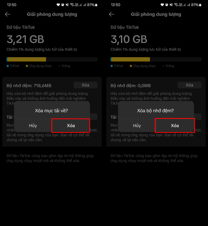 Khi kết quả hiển thị, bạn chỉ cần nhấn vào Xóa. Khi kết quả hiển thị, bạn chỉ cần nhấn vào Xóa.