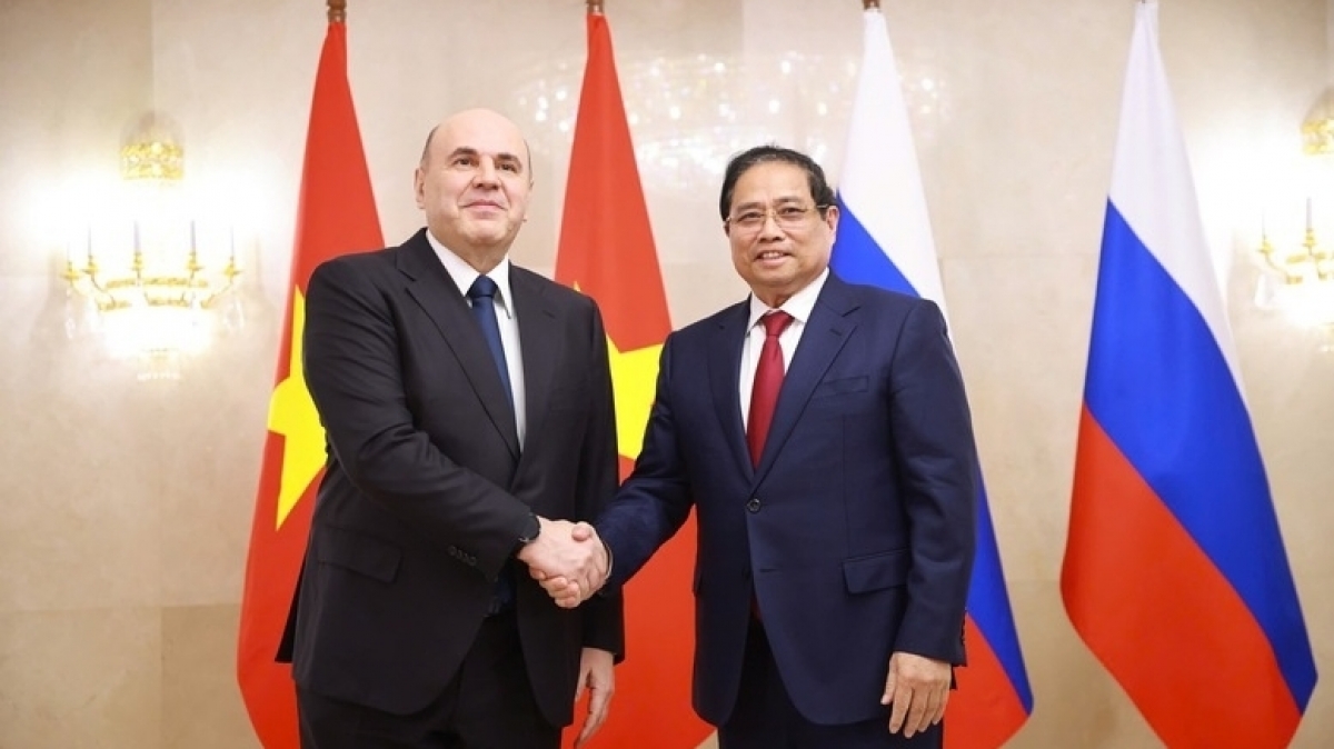 Thủ tướng Chính phủ Phạm Minh Chính hội đàm với Thủ tướng Liên Nga Mikhail Mishustin