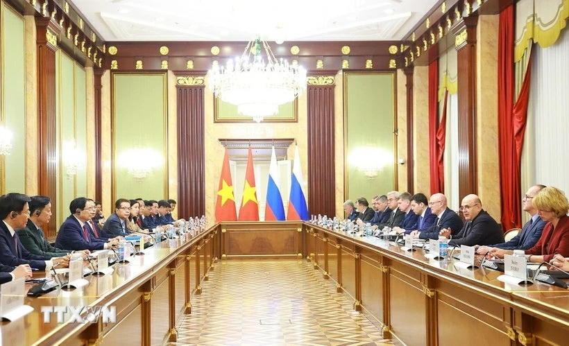 Thủ tướng Chính phủ Phạm Minh Chính hội đàm với Thủ tướng Liên Nga Mikhail Mishustin Thủ tướng Chính phủ Phạm Minh Chính hội đàm với Thủ tướng Liên Nga Mikhail Mishustin