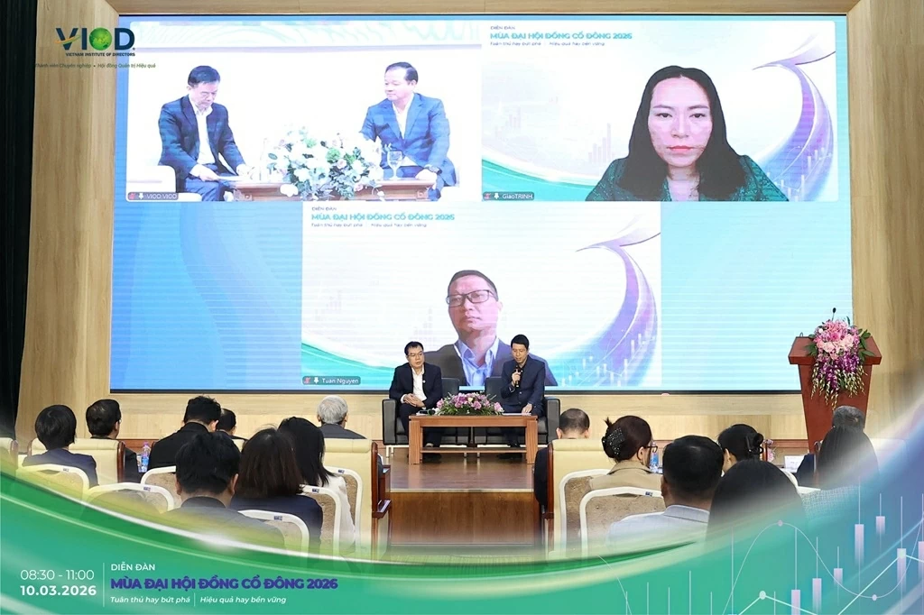 Diễn đàn được tổ chức tại Sở Giao dịch Chứng khoán TP.HCM (HOSE) và đầu cầu Hà Nội. (Ảnh: VIOD). Diễn đàn được tổ chức tại Sở Giao dịch Chứng khoán TP.HCM (HOSE) và đầu cầu Hà Nội. (Ảnh: VIOD).