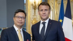 Đại sứ Việt Nam tại Pháp Trịnh Đức Hải trình Quốc thư lên Tổng thống Pháp Emmanuel Macron