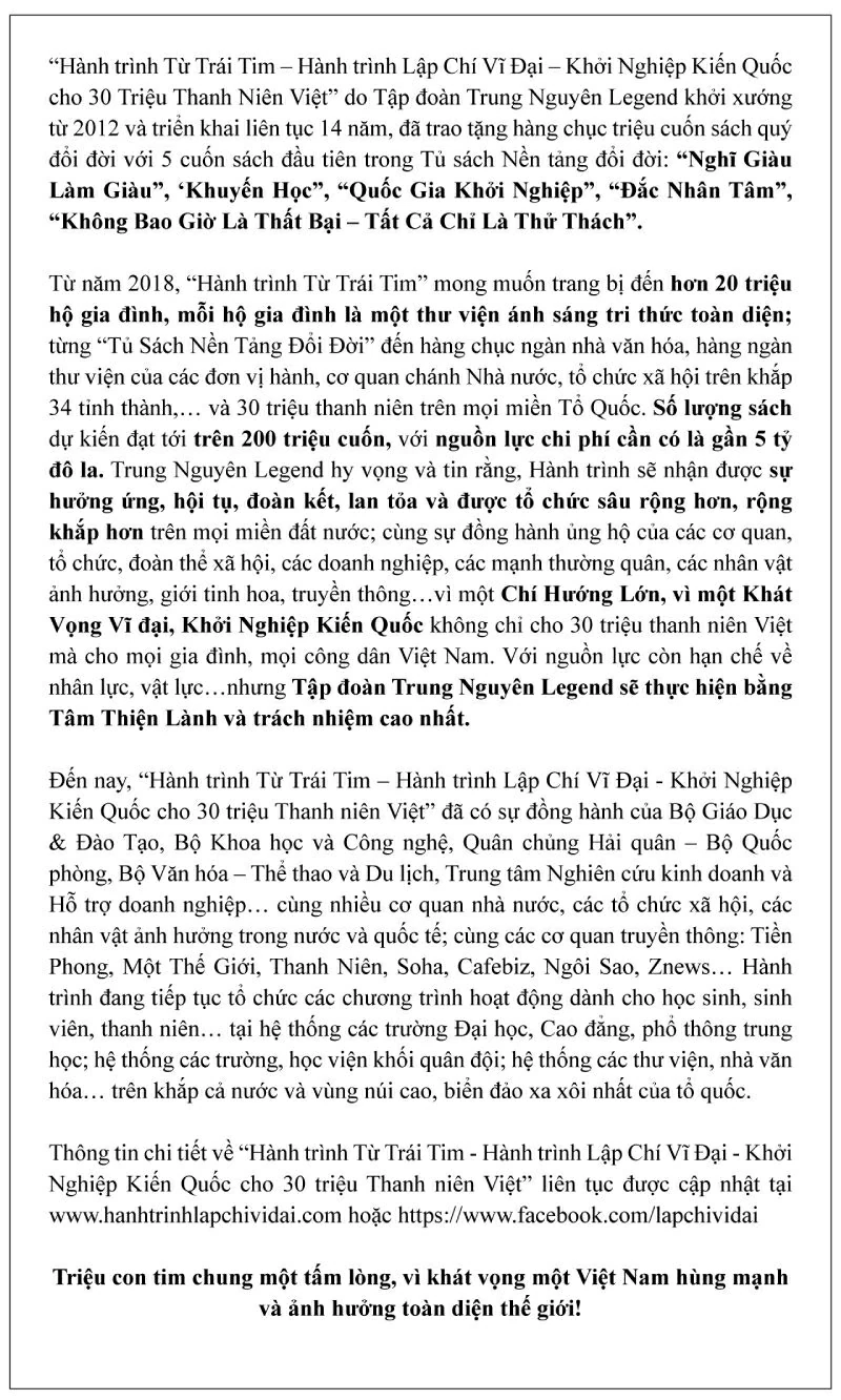 Hành trình từ Trái tim: Hun đúc khát vọng lớn cho thanh niên Việt Hành trình từ Trái tim: Hun đúc khát vọng lớn cho thanh niên Việt