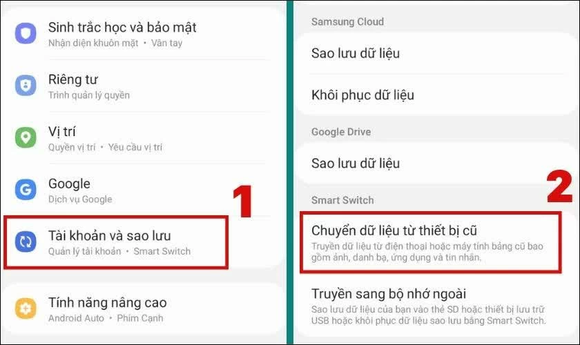 Trên điện thoại Samsung cũ, mở Cài đặt.