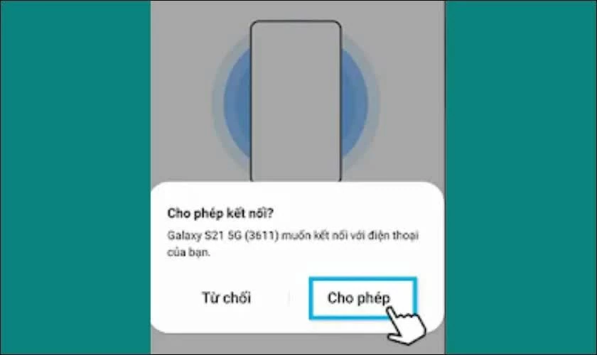 Trên điện thoại cũ sẽ xuất hiện thông báo yêu cầu kết nối.
