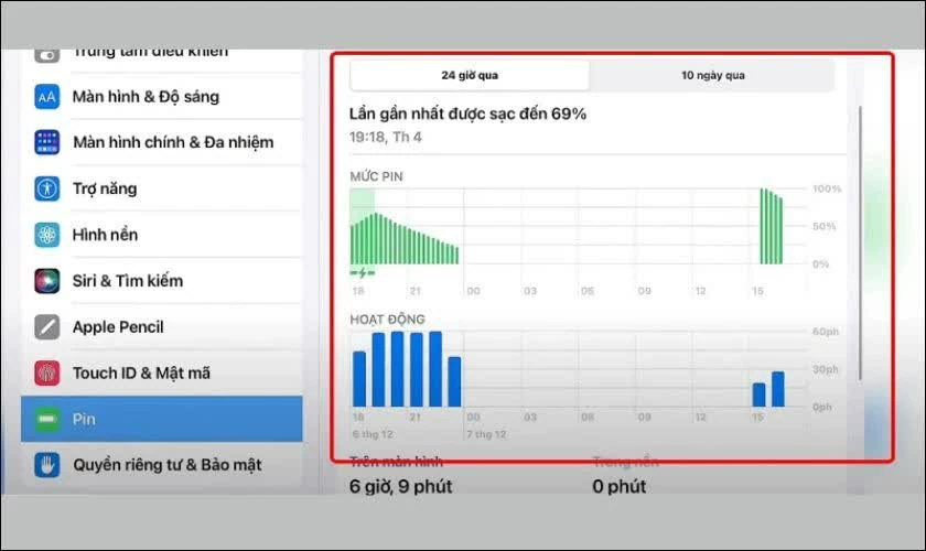 Kiểm tra pin iPad qua hệ thống iOS chỉ trong vài bước.