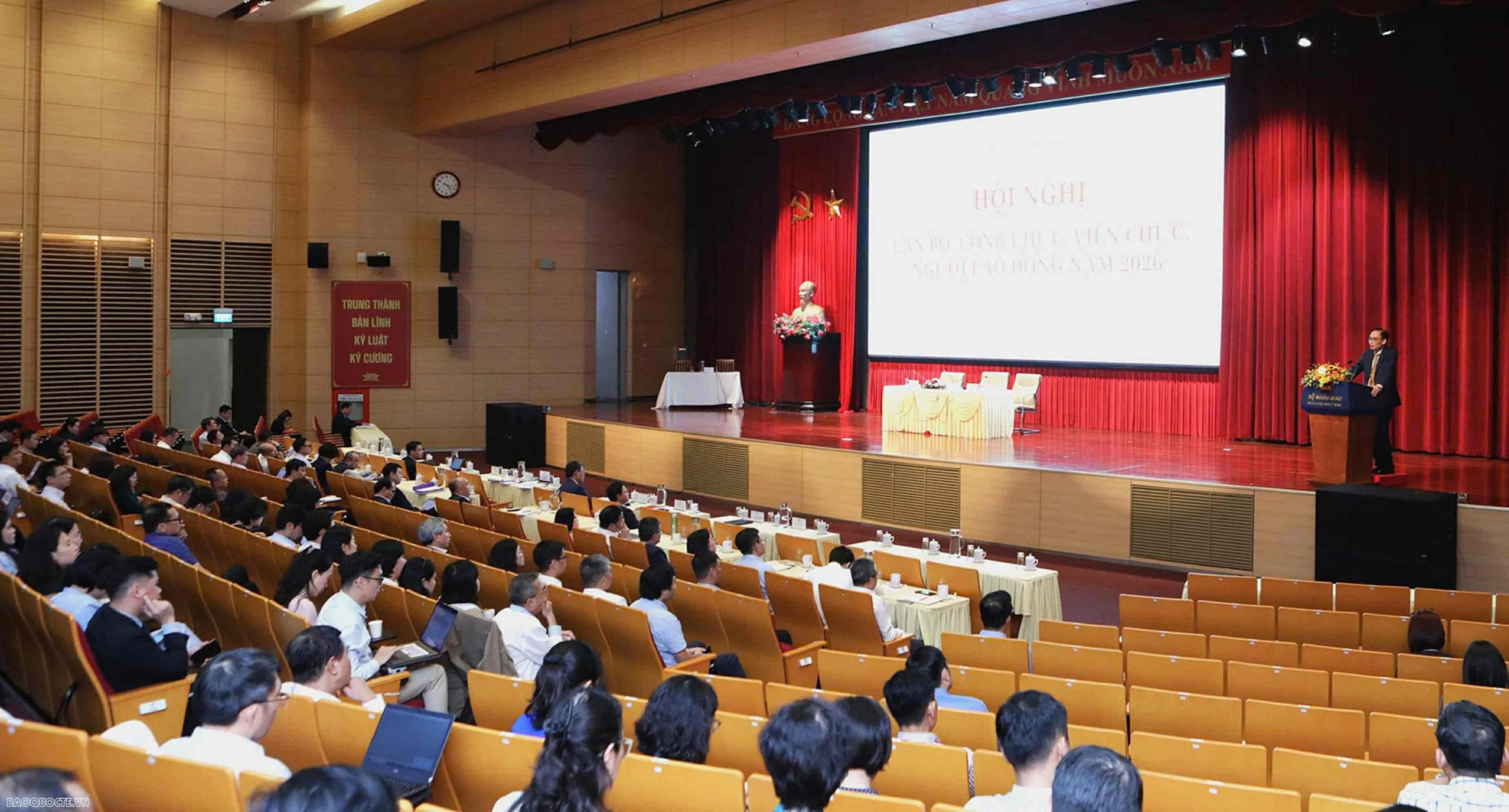 Hội nghị cán bộ, công chức, viên chức, người lao động Bộ Ngoại giao năm 2026 Hội nghị cán bộ, công chức, viên chức, người lao động Bộ Ngoại giao năm 2026
