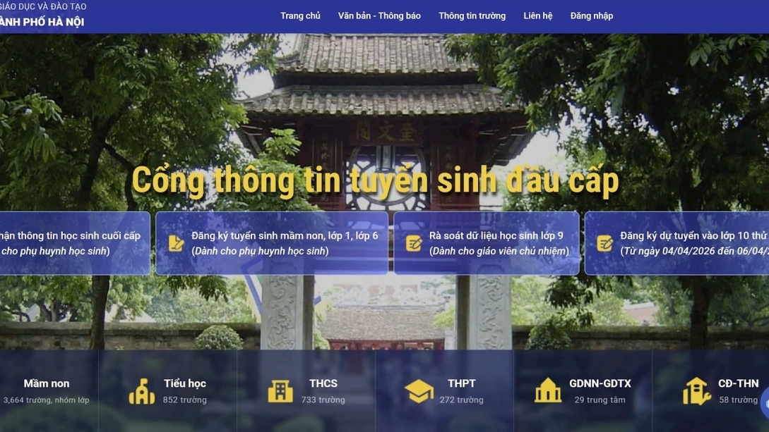 Hôm nay (4/4), Hà Nội triển khai thử nghiệm đăng ký thi lớp 10 trực tuyến