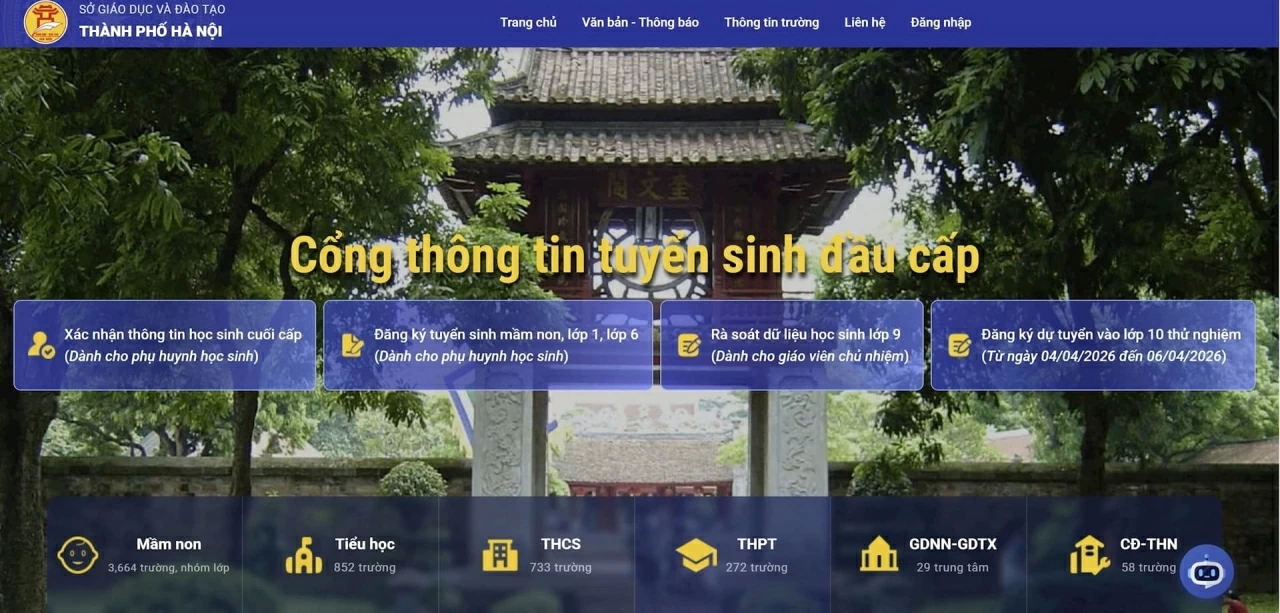 Hôm nay (4/4), Hà Nội triển khai thử nghiệm đăng ký thi lớp 10 trực tuyến