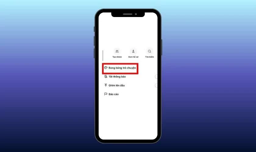 Truy cập mục thay đổi giao diện bong bóng.