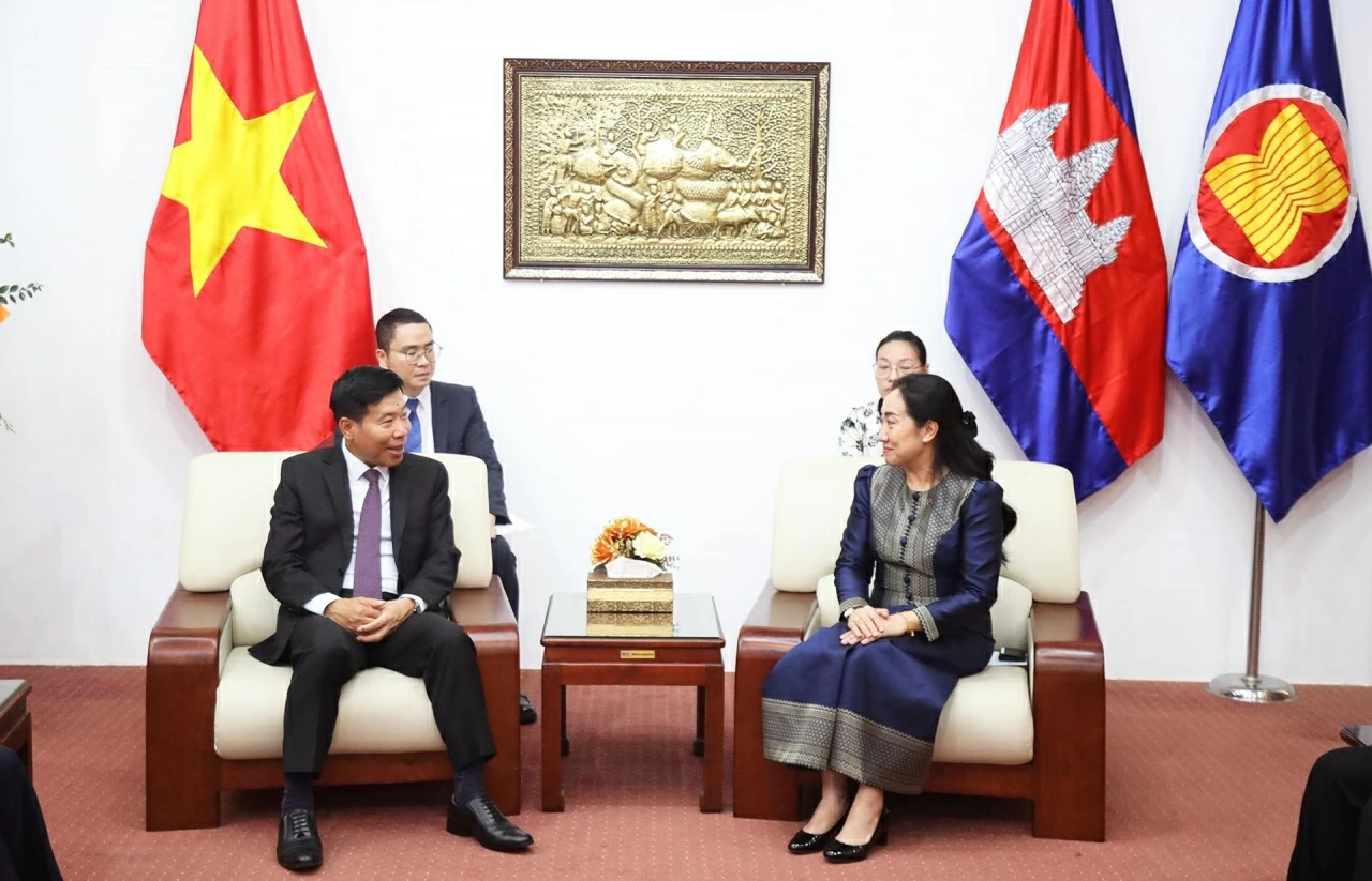 Ủy viên Trung ương Đảng, Phó Bí thư Thường trực Đảng ủy, Thứ trưởng Nguyễn Mạnh Cường mong muốn hai bên tiếp tục phối hợp triển khai các hợp tác cụ thể, có kết quả rõ nét hơn. (Ảnh: Thành Long)