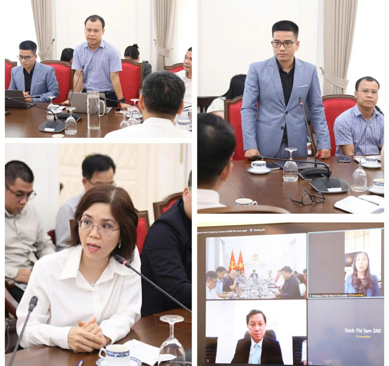 Các đại biểu nêu ý kiến tại buổi làm việc. (Ảnh: Thành Long)
