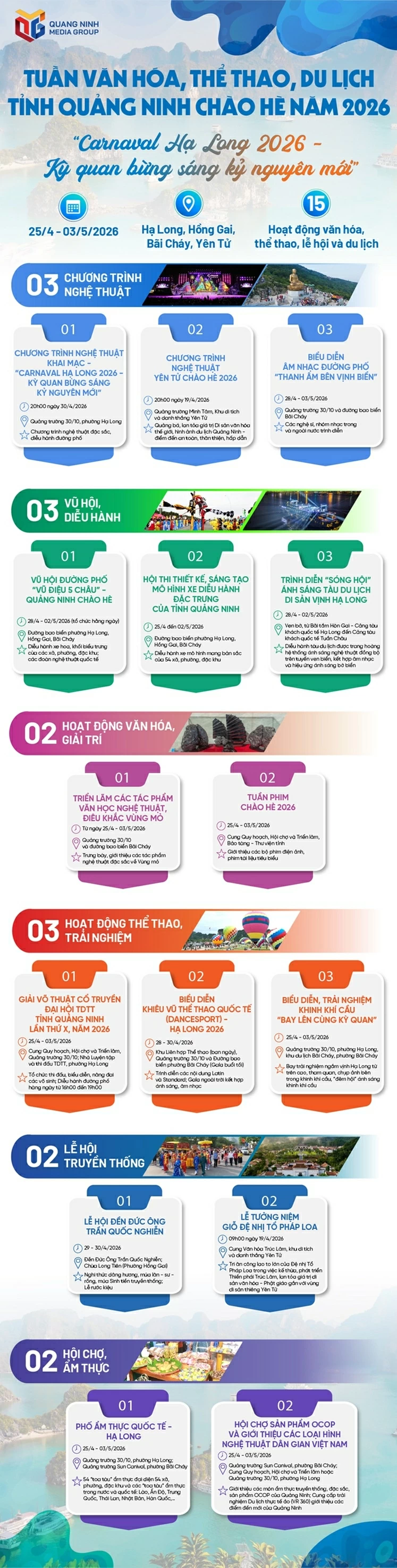 Quảng Ninh khởi động Carnaval Hạ Long 2026 và Tuần văn hóa, thể thao, du lịch chào hè