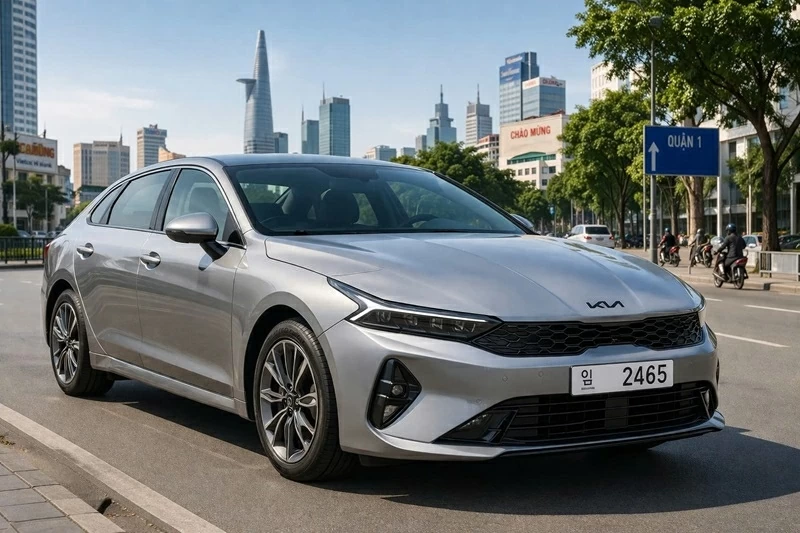 Ảnh dựng Kia K5 thế hệ mới.