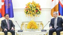 Thường trực Ban Bí thư Trần Cẩm Tú hội kiến Thủ tướng Campuchia Hun Manet