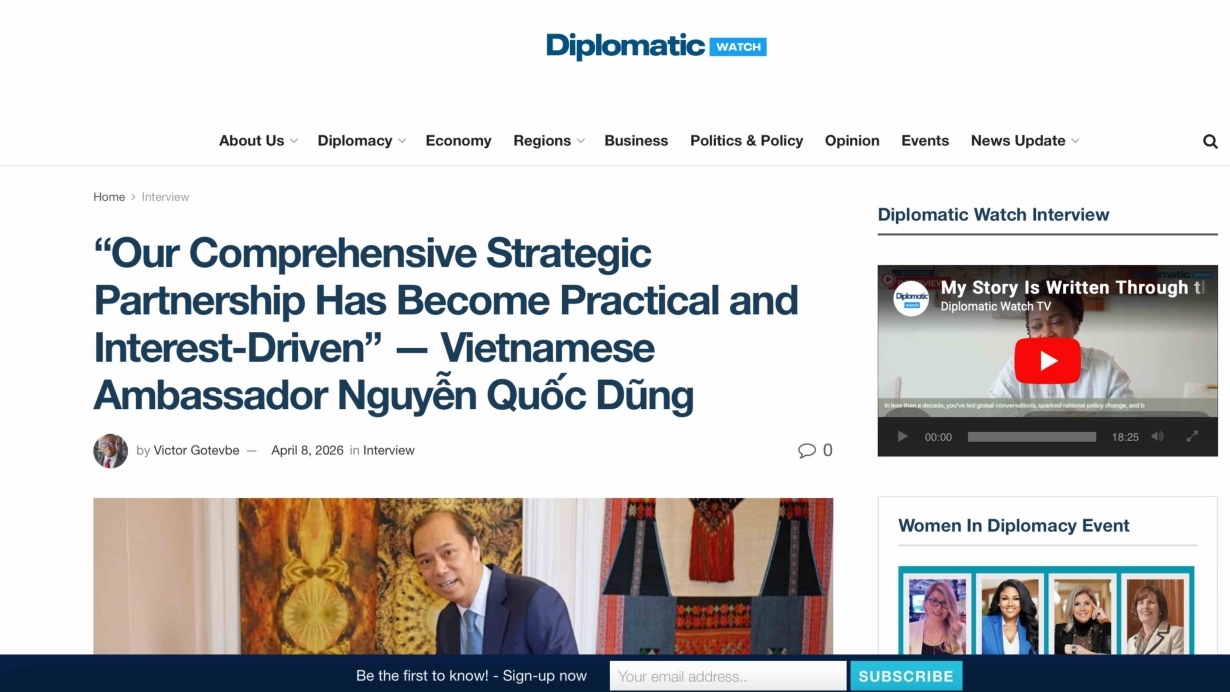 Đại sứ Nguyễn Quốc Dũng: Quan hệ Đối tác chiến lược toàn diện Việt Nam-Hoa Kỳ ngày càng thiết thực và dựa trên lợi ích