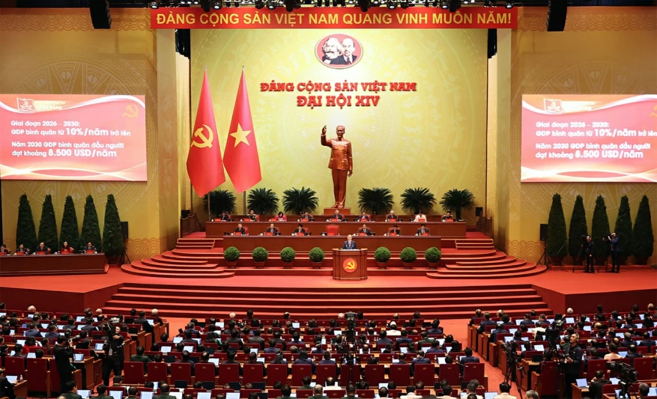 Đại hội đại biểu toàn quốc lần thứ XIV của Đảng Cộng sản Việt Nam khai mạc sáng ngày 20-1-2026. (Nguồn: Báo QDND) Đại hội đại biểu toàn quốc lần thứ XIV của Đảng Cộng sản Việt Nam khai mạc sáng ngày 20-1-2026. (Nguồn: Báo QDND)