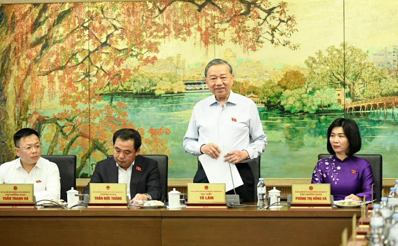 Tổng Bí thư, Chủ tịch nước Tô Lâm phát biểu thảo luận ở tổ tại Kỳ họp thứ nhất, Quốc hội khóa XVI, ngày 8-4. (Nguồn: Báo QDND)