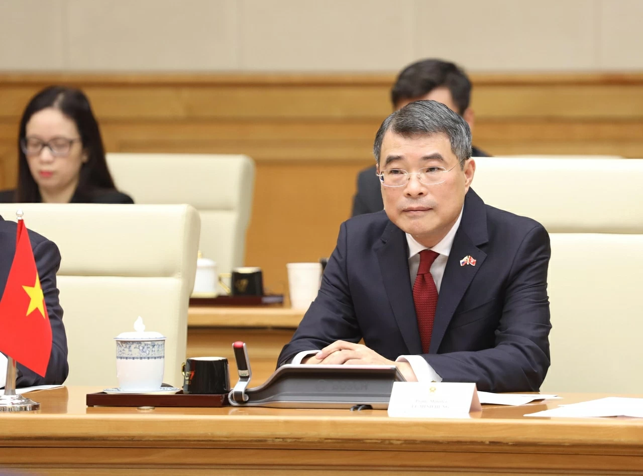 Thủ tướng Chính phủ Lê Minh Hưng phát biểu tại Hội đàm. (Ảnh: Thành Long)