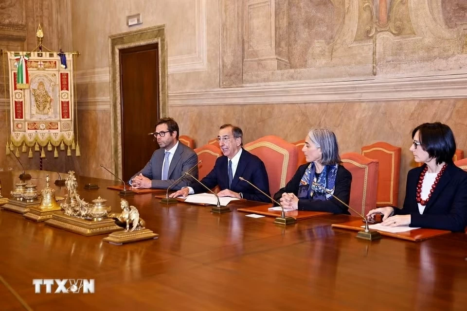 Chủ tịch Quốc hội Trần Thanh Mẫn tiếp Thị trưởng Thành phố Milan Giuseppe Sala (Italy)