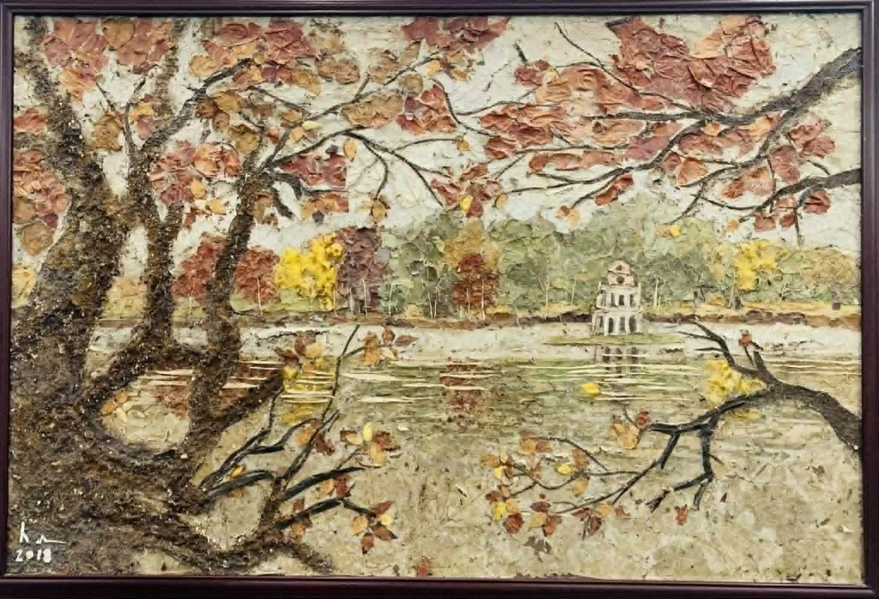 Không gian nghệ thuật độc đáo của triển lãm mang tên 'Cuộc chơi với lá'