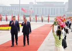 Toàn cảnh Lễ đón trọng thể Tổng Bí thư, Chủ tịch nước Tô Lâm thăm cấp Nhà nước đến Trung Quốc