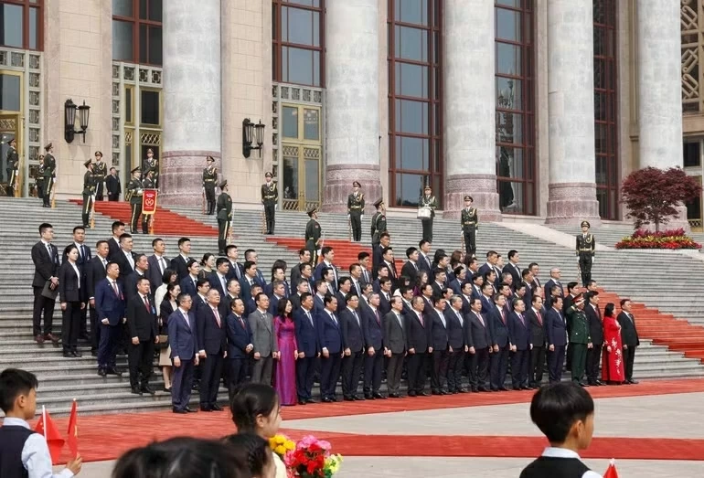 Toàn cảnh Lễ đón Tổng Bí thư, Chủ tịch nước Tô Lâm thăm cấp Nhà nước đến Trung Quốc