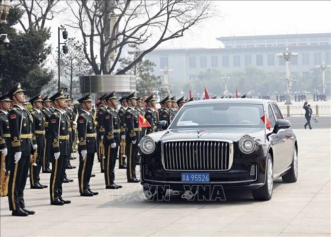 Toàn cảnh Lễ đón Tổng Bí thư, Chủ tịch nước Tô Lâm thăm cấp Nhà nước đến Trung Quốc