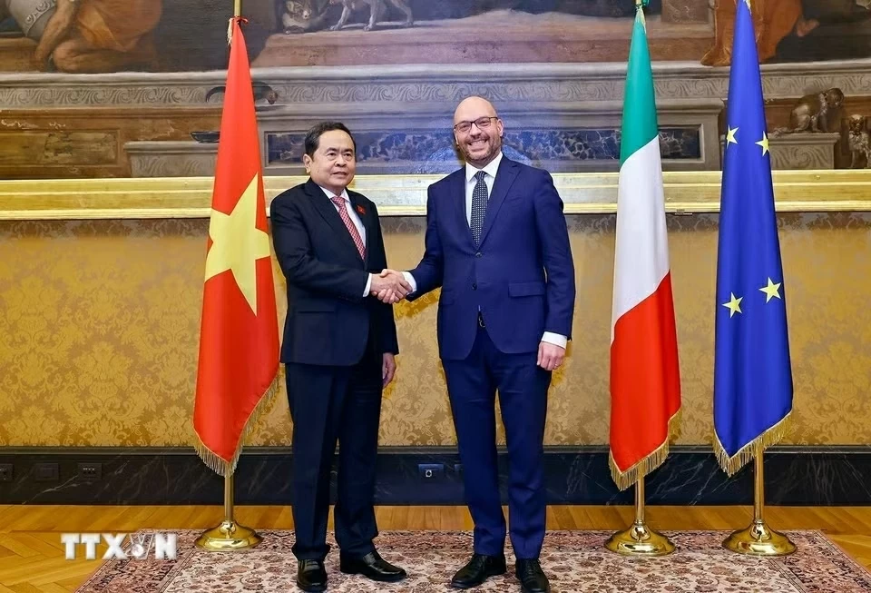 Chủ tịch Quốc hội Trần Thanh Mẫn hội đàm với Chủ tịch Hạ viện Italy Lorenzo Fontana