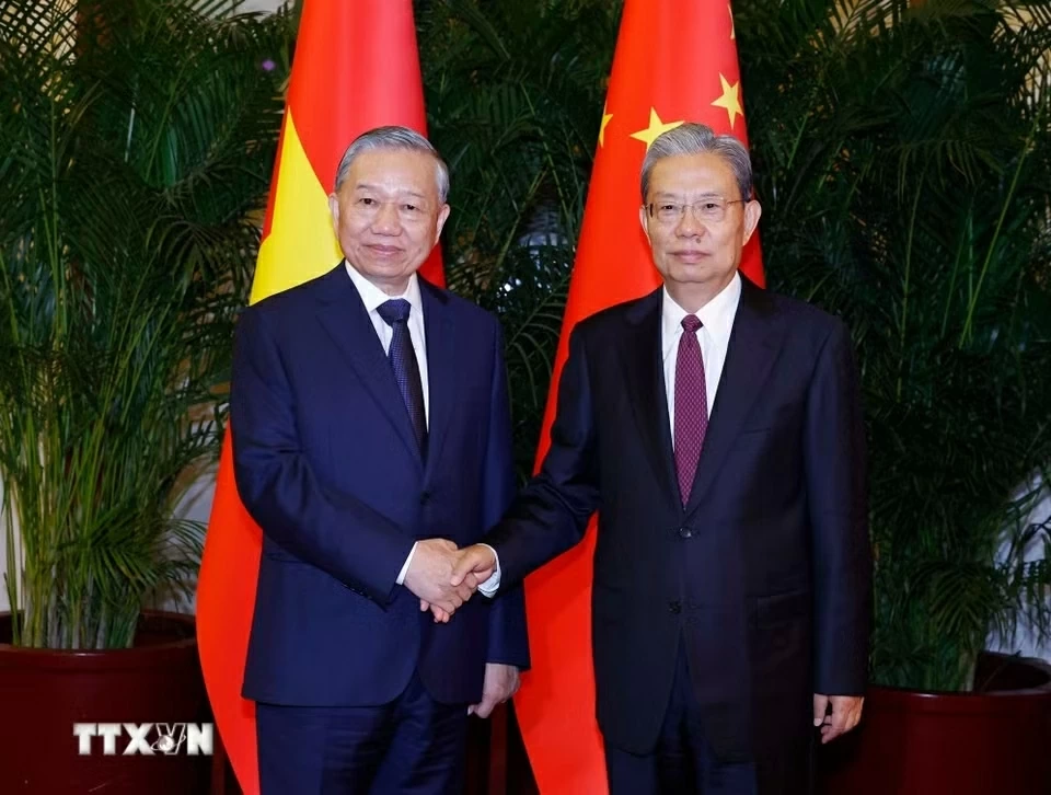 Tổng Bí thư, Chủ tịch nước Tô Lâm hội kiến Ủy viên trưởng Nhân đại toàn quốc Trung Quốc Triệu Lạc Tế Tổng Bí thư, Chủ tịch nước Tô Lâm hội kiến Ủy viên trưởng Nhân đại toàn quốc Trung Quốc Triệu Lạc Tế