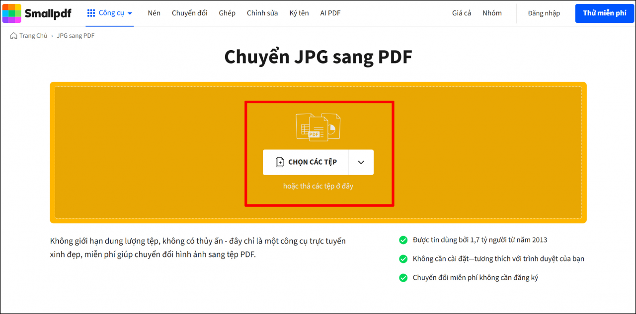 Truy cập vào một trong các website hỗ trợ chuyển ảnh sang Word.