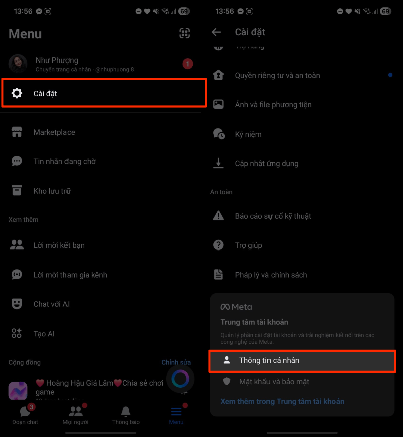 Mở ứng dụng Messenger trên điện thoại.