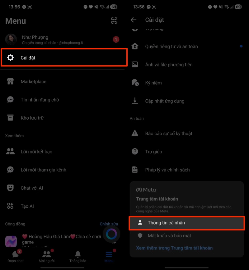 Mở ứng dụng Messenger trên điện thoại.