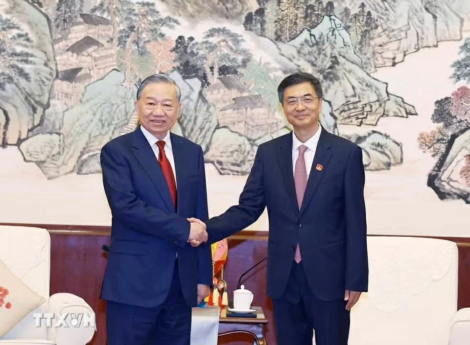 Tổng Bí thư, Chủ tịch nước Tô Lâm tiếp Tổng Bí thư Quảng Tây, Trung Quốc Trần Cương