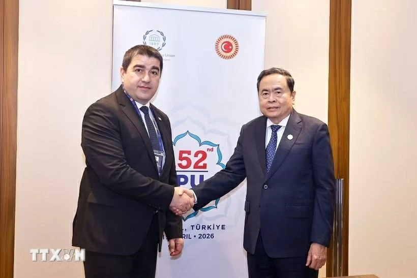Chủ tịch Quốc hội Trần Thanh Mẫn hội kiến Chủ tịch Quốc hội Gruzia nhân dịp Đại hội đồng IPU-152