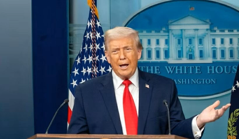 Tổng thống Mỹ Donald Trump phát biểu tại Nhà Trắng. (Nguồn: THX)