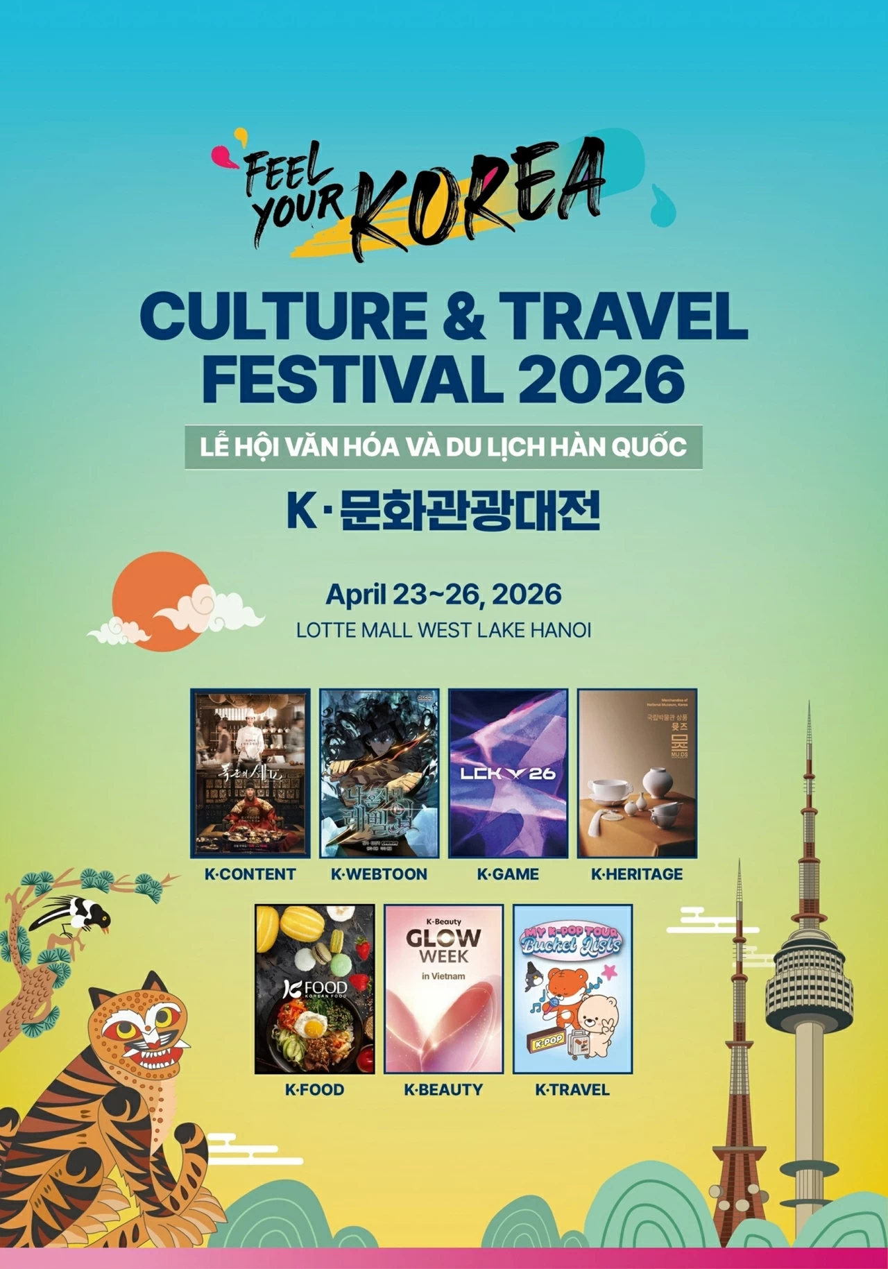 Lễ hội Văn hóa và du lịch Hàn Quốc 2026 tại Hà Nội: Hướng đến mục tiêu thu hút khách du lịch Việt Nam đến Hàn Quốc Lễ hội Văn hóa và du lịch Hàn Quốc 2026 tại Hà Nội: Hướng đến mục tiêu thu hút khách du lịch Việt Nam đến Hàn Quốc